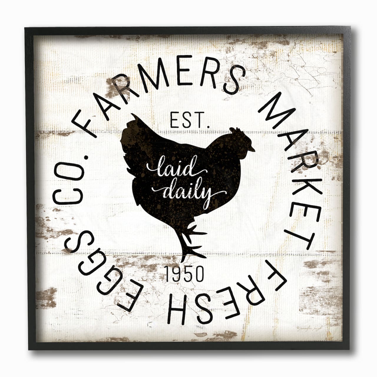 Stupell Industries Fresh Egg Co Vintage Sign, 12" x 12"